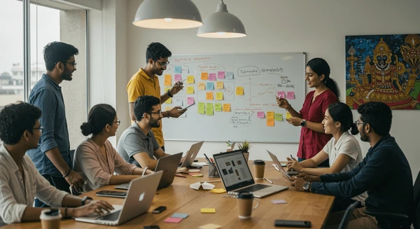 Aurasphere Digital Marketing in Ahmedabad team meeting presentation Image